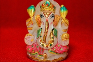 Sphatik Ganesh Ji (coloured)