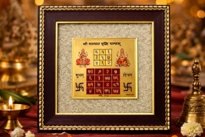 Vyapar Vriddhi Yantra on Raw Pyrite Frame